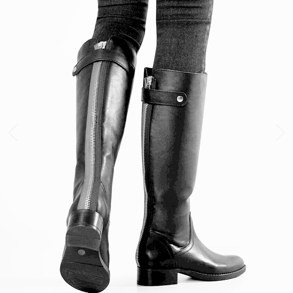 Edgy Chic Steve Madden Racing Stripe Leather Boots - Picture 7 of 7